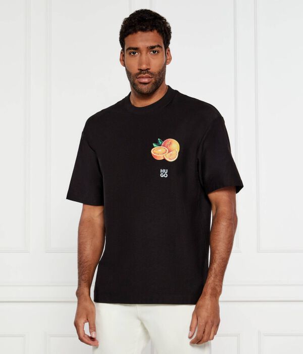 Футболка дарти Oversize fit Hugo, черный 
Футболка дарти Oversize fit Hugo, черный