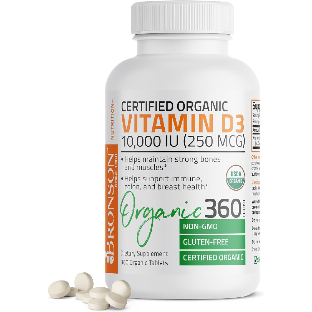 Витамин D3 Bronson 10,000 МЕ (250 мкг), 360 капсул
Витамин D3 Bronson 10,000 МЕ (250 мкг), 360 капсул