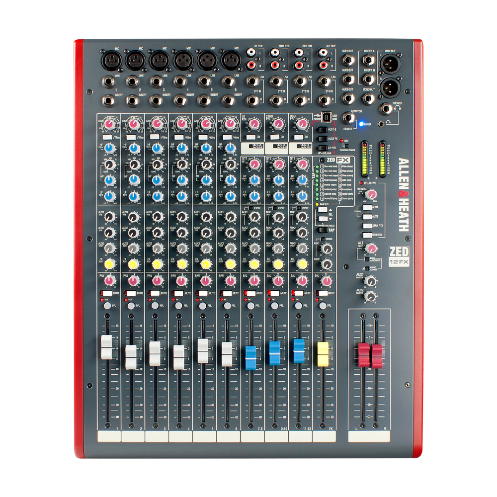 USB-микшер Allen & Heath ZED-12FX с эффектами
USB-микшер Allen & Heath ZED-12FX с эффектами