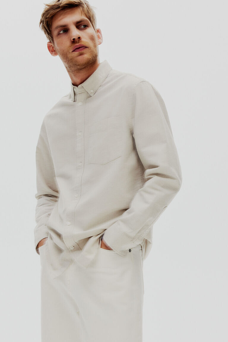 Оксфордская рубашка стандартного кроя H&M, серый
Оксфордская рубашка стандартного кроя H&M, серый