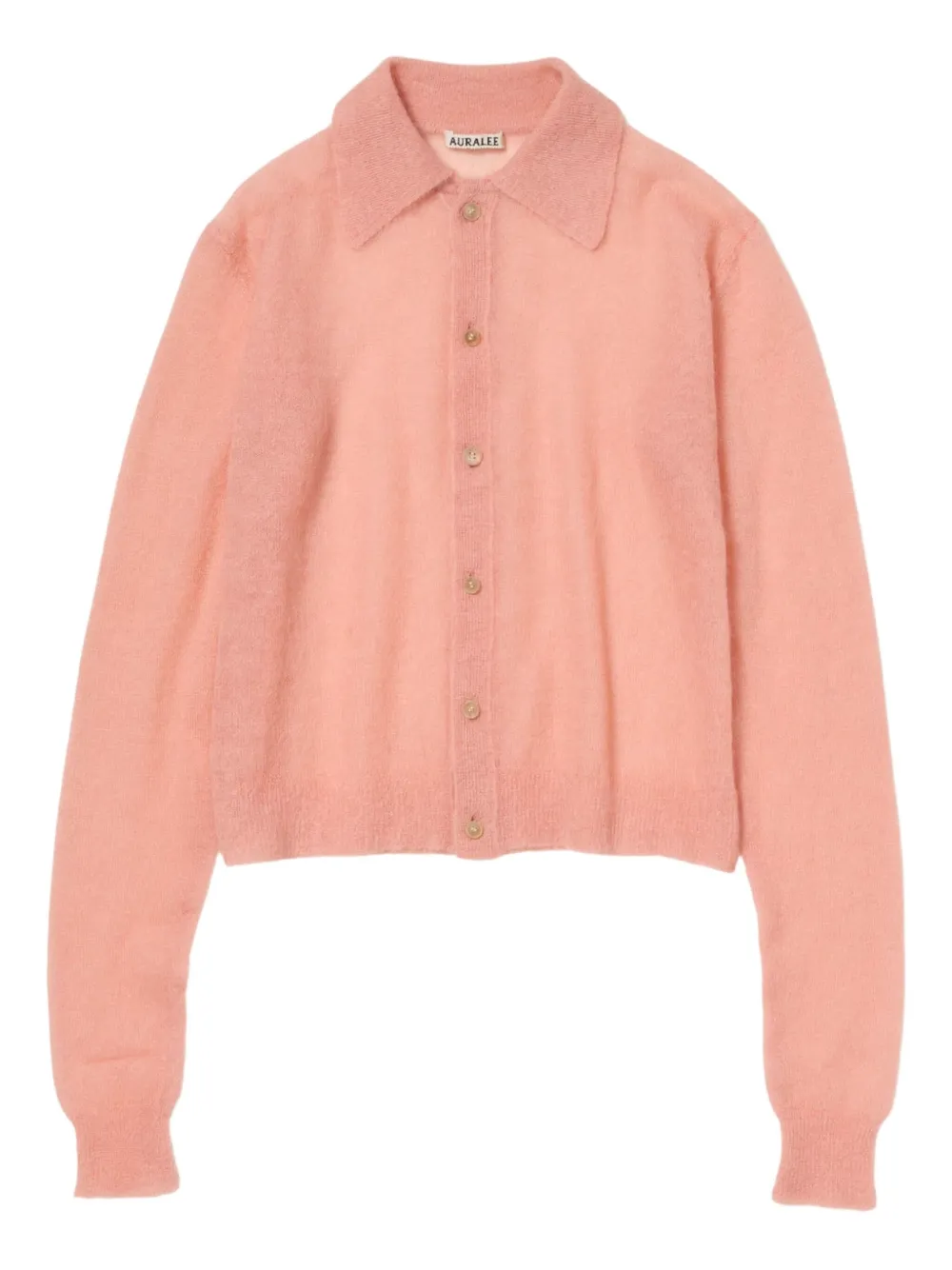 Кардиган из мохера с воротником Auralee, розовый
Кардиган из мохера с воротником Auralee, розовый
