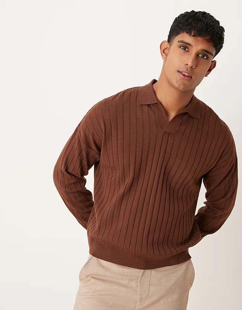 Свободный трикотажный свободный крой поло с длинными рукавами и вырезом под горло коричневого цвета ASOS DESIGN
Свободный трикотажный свободный крой поло с длинными рукавами и вырезом под горло коричневого цвета ASOS DESIGN