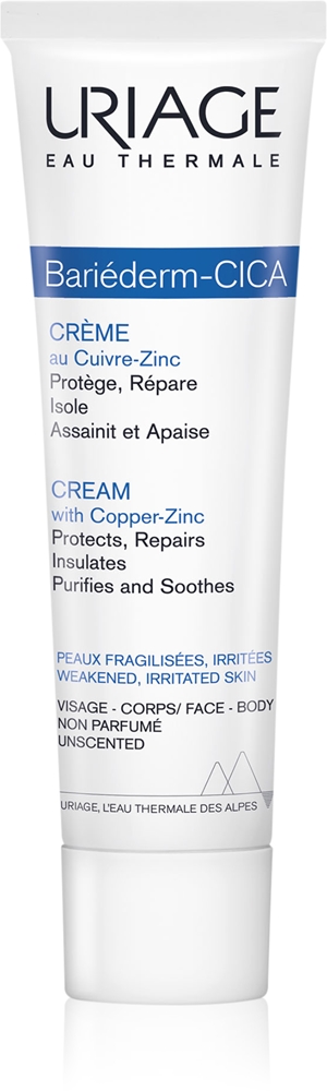 Bariéderm cica-cream with copper-zing cream - восстанавливающий крем с медью и цинком с пантенолом Uriage, 100 мл
Bariéderm cica-cream with copper-zing cream - восстанавливающий крем с медью и цинком с пантенолом Uriage, 100 мл