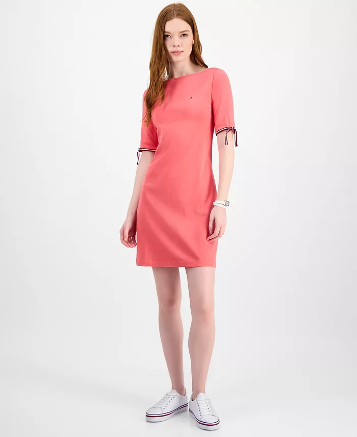 Женское хлопковое платье с лодочкой и завязками на рукавах Tommy Hilfiger, оранжевый
Женское хлопковое платье с лодочкой и завязками на рукавах Tommy Hilfiger, оранжевый