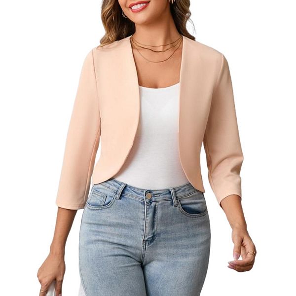 Женский укороченный блейзер без воротника с открытой передней частью Seoria, Apricot
Женский укороченный блейзер без воротника с открытой передней частью Seoria, Apricot