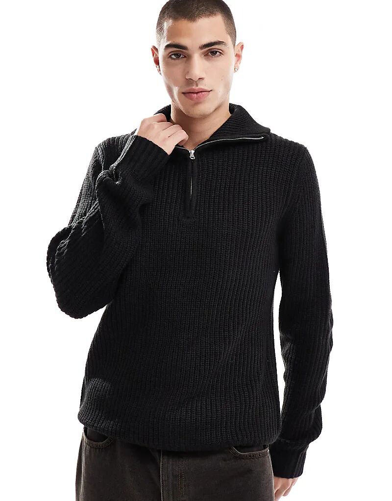 Джемпер с воротником-стойкой на четверть молнии черного цвета Brave Soul
Джемпер с воротником-стойкой на четверть молнии черного цвета Brave Soul