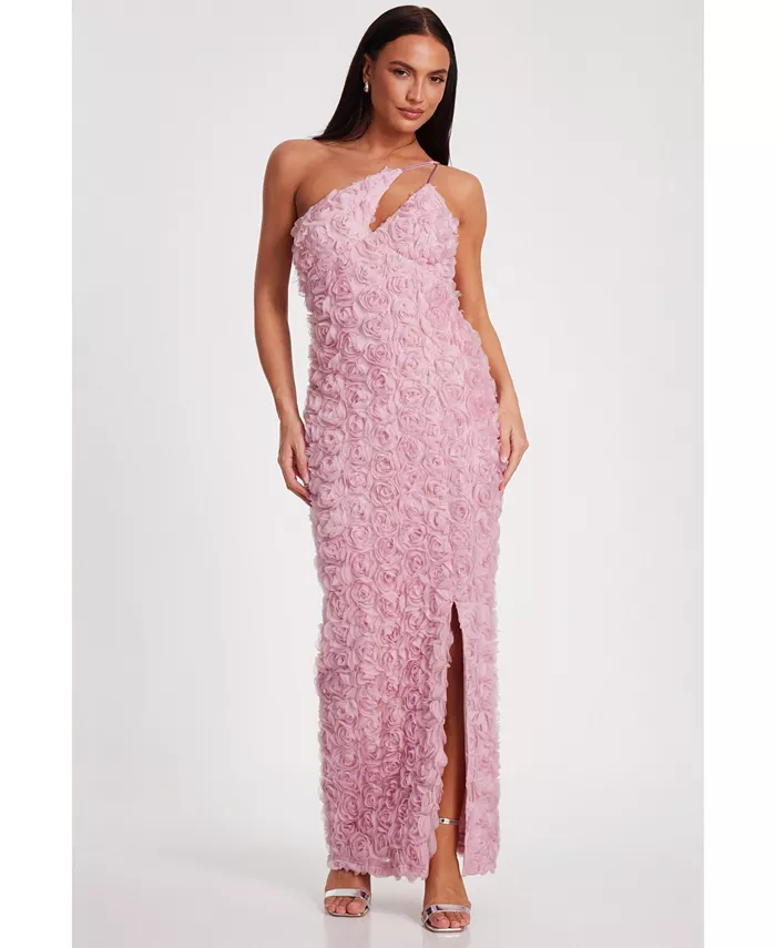 Женское платье макси с одним плечом, ажурной вырезкой и 3D цветочным принтом QUIZ, розовый
Женское платье макси с одним плечом, ажурной вырезкой и 3D цветочным принтом QUIZ, розовый