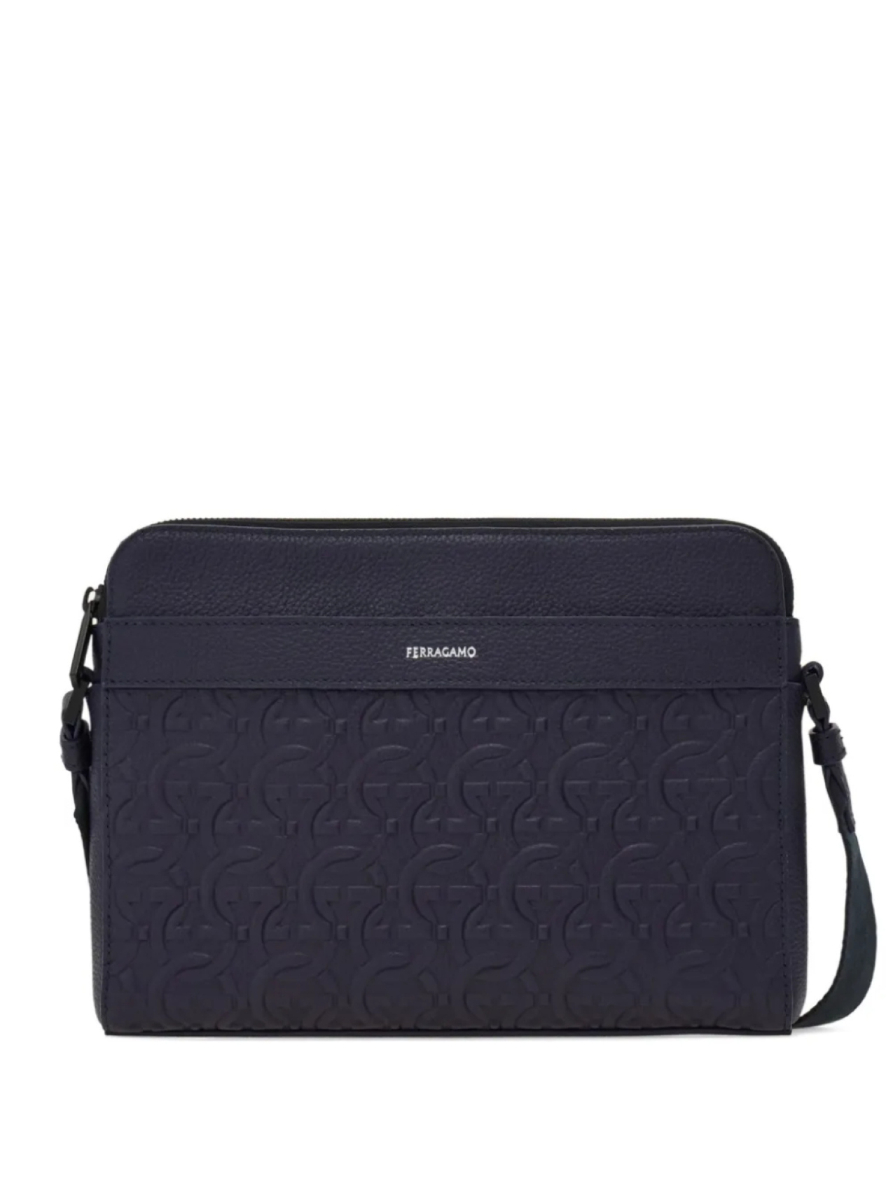 Сумка через плечо Ferragamo с тиснением Gancini, синий
Сумка через плечо Ferragamo с тиснением Gancini, синий