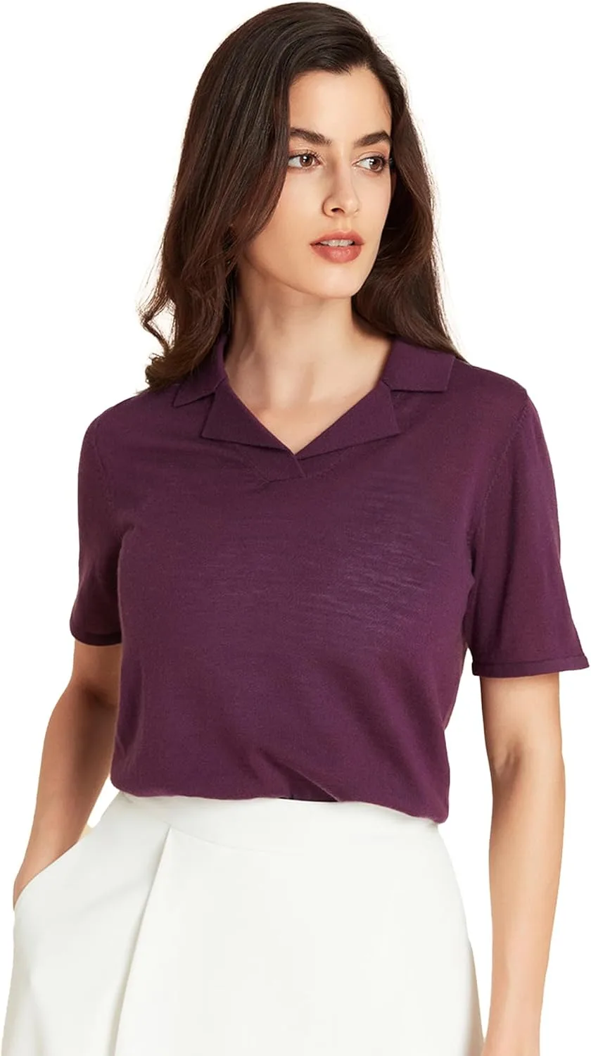 Женская футболка GreenMount с воротником-лацканом из кашемира и шерсти, короткий рукав
Женская футболка GreenMount с воротником-лацканом из кашемира и шерсти, короткий рукав