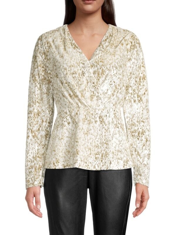 Топ с баской и пайетками Elie Tahari Sky white gold
Топ с баской и пайетками Elie Tahari Sky white gold