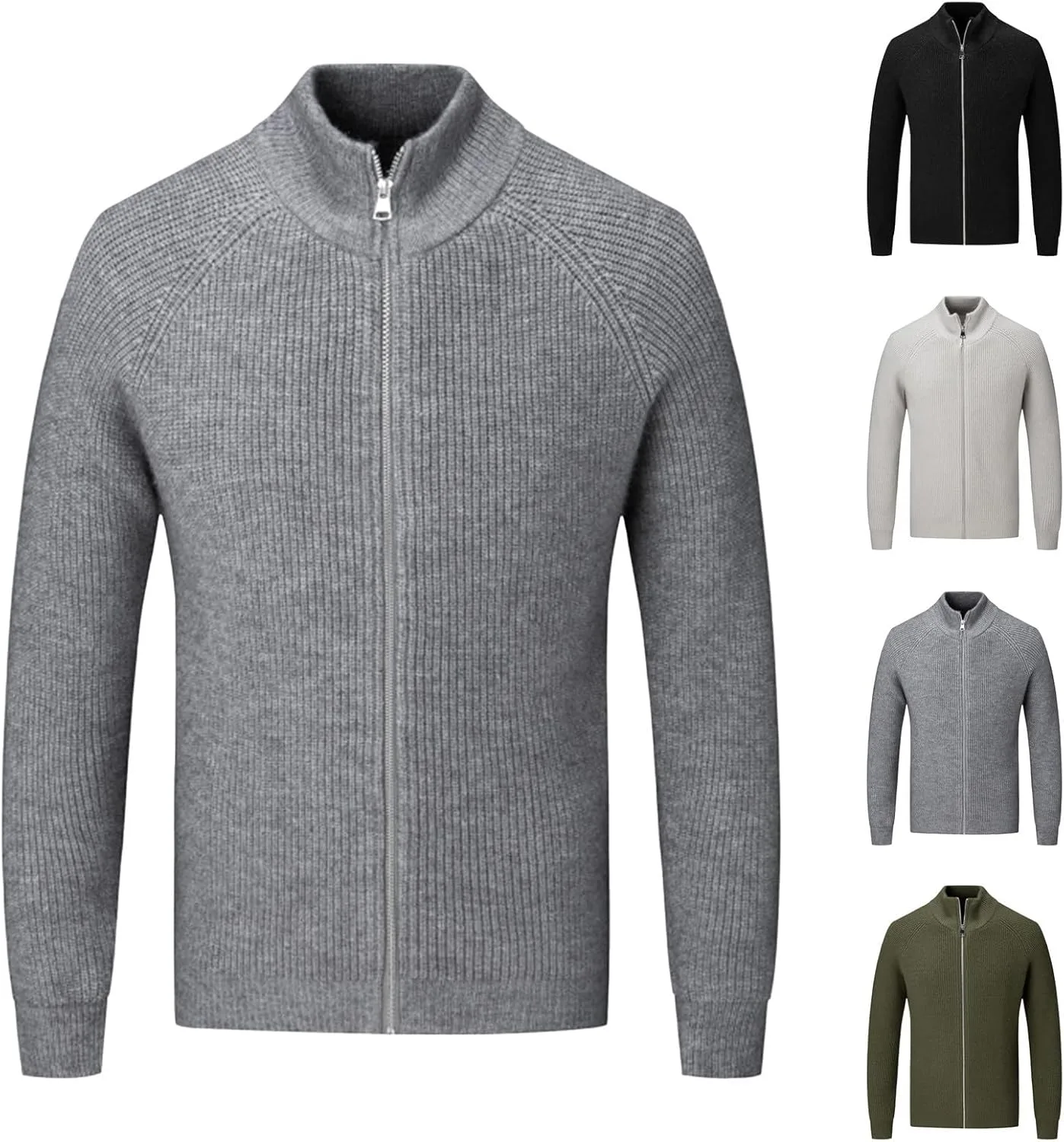 Мужской кардиган на молнии с воротником-стойкой, утепленный, с длинными рукавами
Мужской кардиган на молнии с воротником-стойкой, утепленный, с длинными рукавами