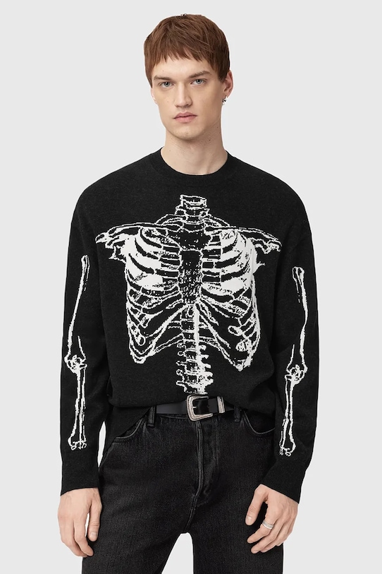 Шерстяной свитер SKELLI Allsaints, черный
Шерстяной свитер SKELLI Allsaints, черный