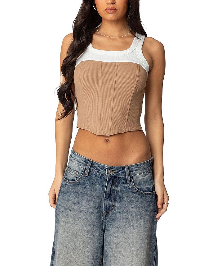 Ила Контрастный Многослойный Корсет Edikted, коричневый/бежевый
Ила Контрастный Многослойный Корсет Edikted, коричневый/бежевый