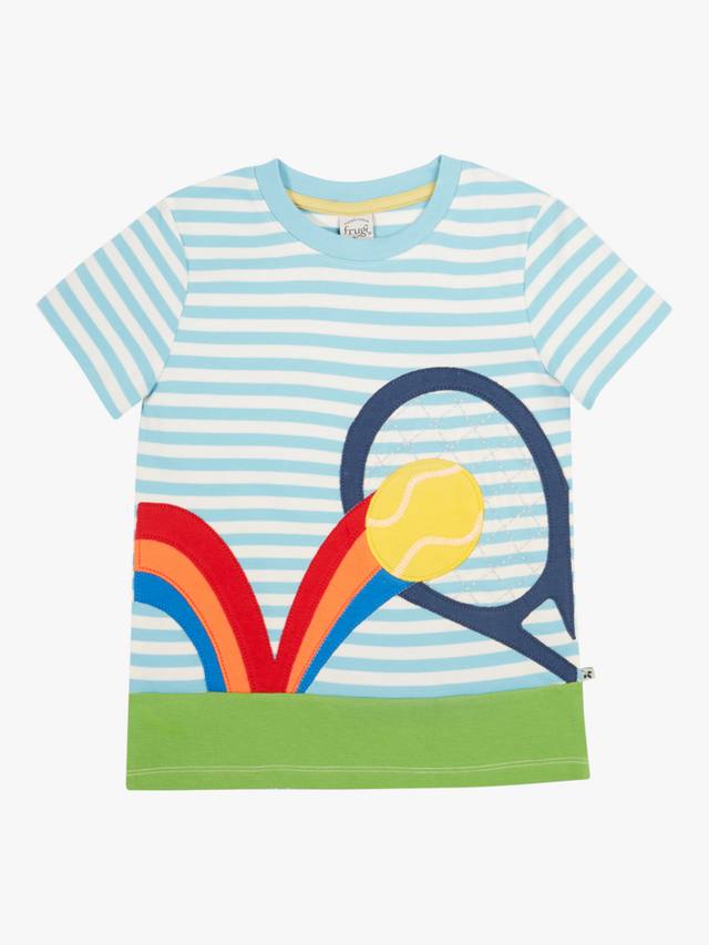 Детская футболка с аппликацией из органического хлопка penryn в полоску Frugi, синий
Детская футболка с аппликацией из органического хлопка penryn в полоску Frugi, синий