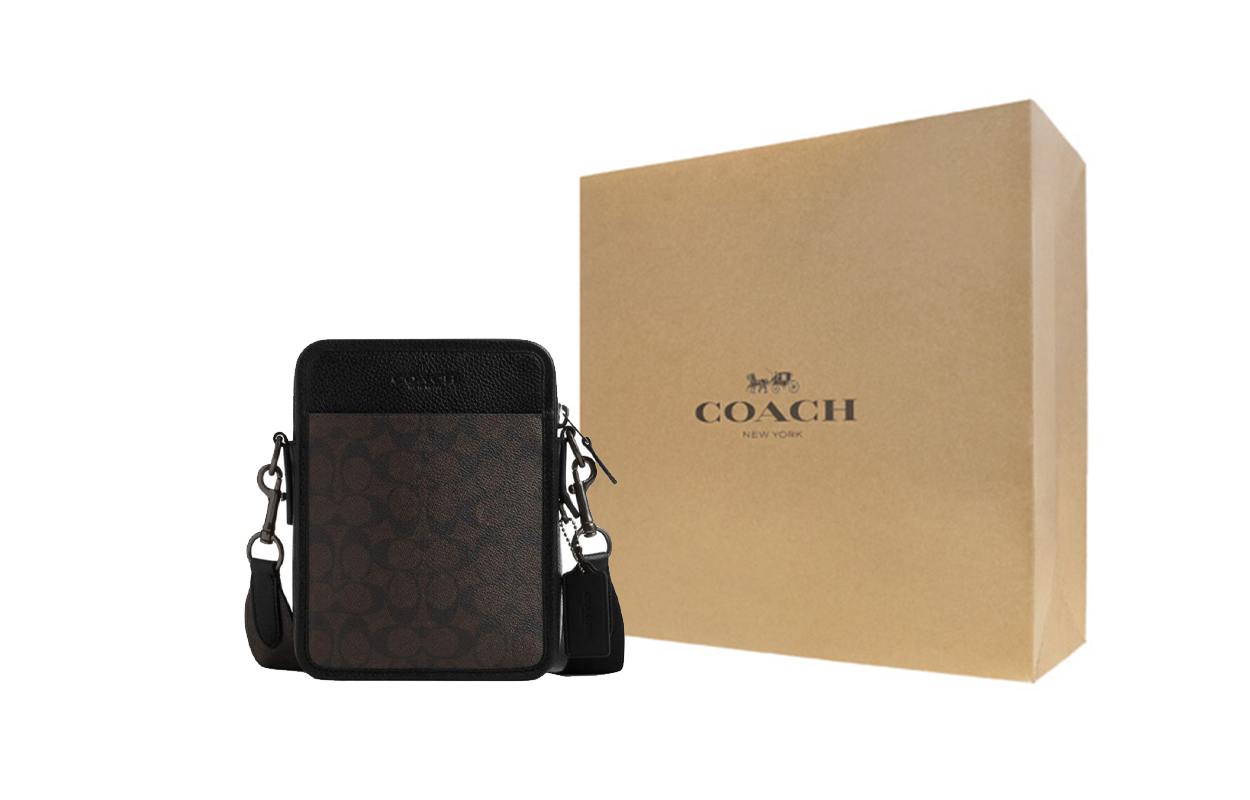 COACH Сумка через плечо из прорезиненного полотна Sullivan Trumpets мужская, орех и черный
COACH Сумка через плечо из прорезиненного полотна Sullivan Trumpets мужская, орех и черный