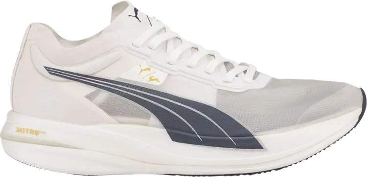 Кроссовки Puma Tracksmith x Deviate Nitro Elite Racer White Peacoat, белый 
Кроссовки Puma Tracksmith x Deviate Nitro Elite Racer White Peacoat, белый