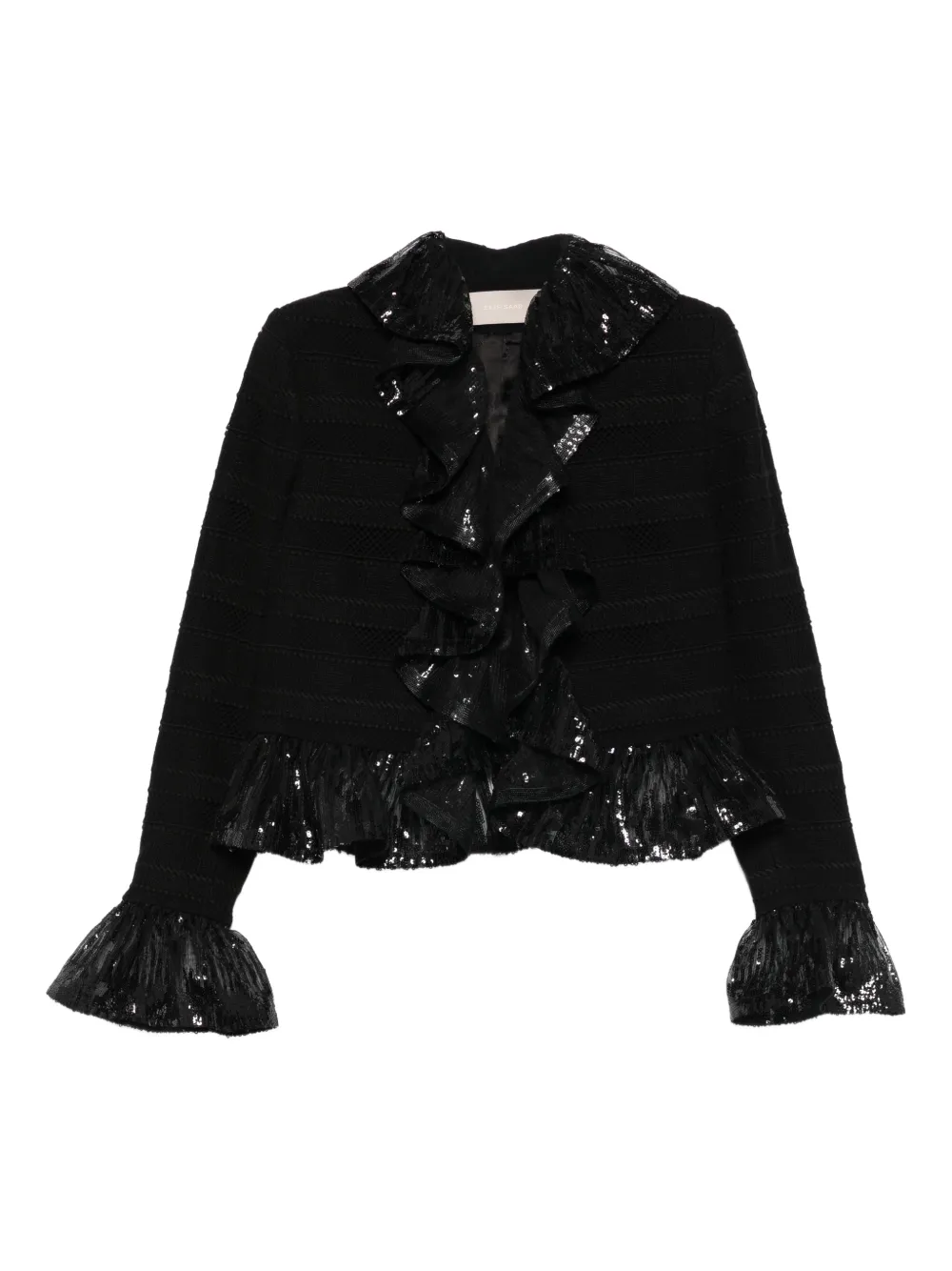 Жакет с оборками и пайетками Elie Saab, черный
Жакет с оборками и пайетками Elie Saab, черный