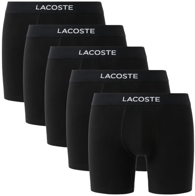 Lacoste мужские хлопковые эластичные боксеры Essentials, 5 штук, Black With Black Waistbands
Lacoste мужские хлопковые эластичные боксеры Essentials, 5 штук, Black With Black Waistbands
