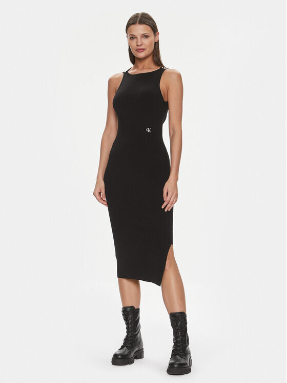 Платье на каждый день приталенного кроя Calvin Klein, черный 
Платье на каждый день приталенного кроя Calvin Klein, черный