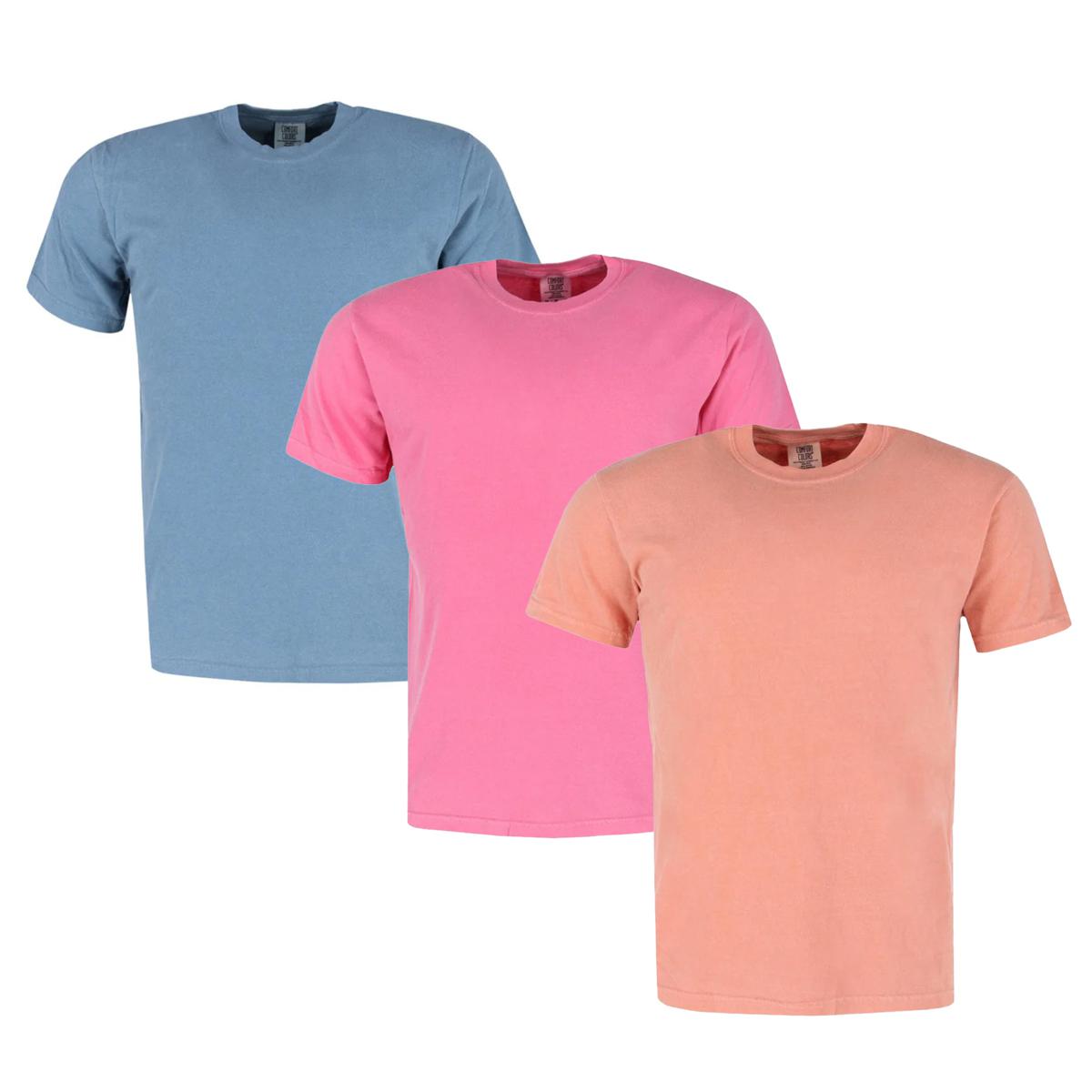 Футболка мужская Comfort Colors Dyed с коротким рукавом (комплект из 3 шт.) CTM, синий/розовый/оранжевый
Футболка мужская Comfort Colors Dyed с коротким рукавом (комплект из 3 шт.) CTM, синий/розовый/оранжевый