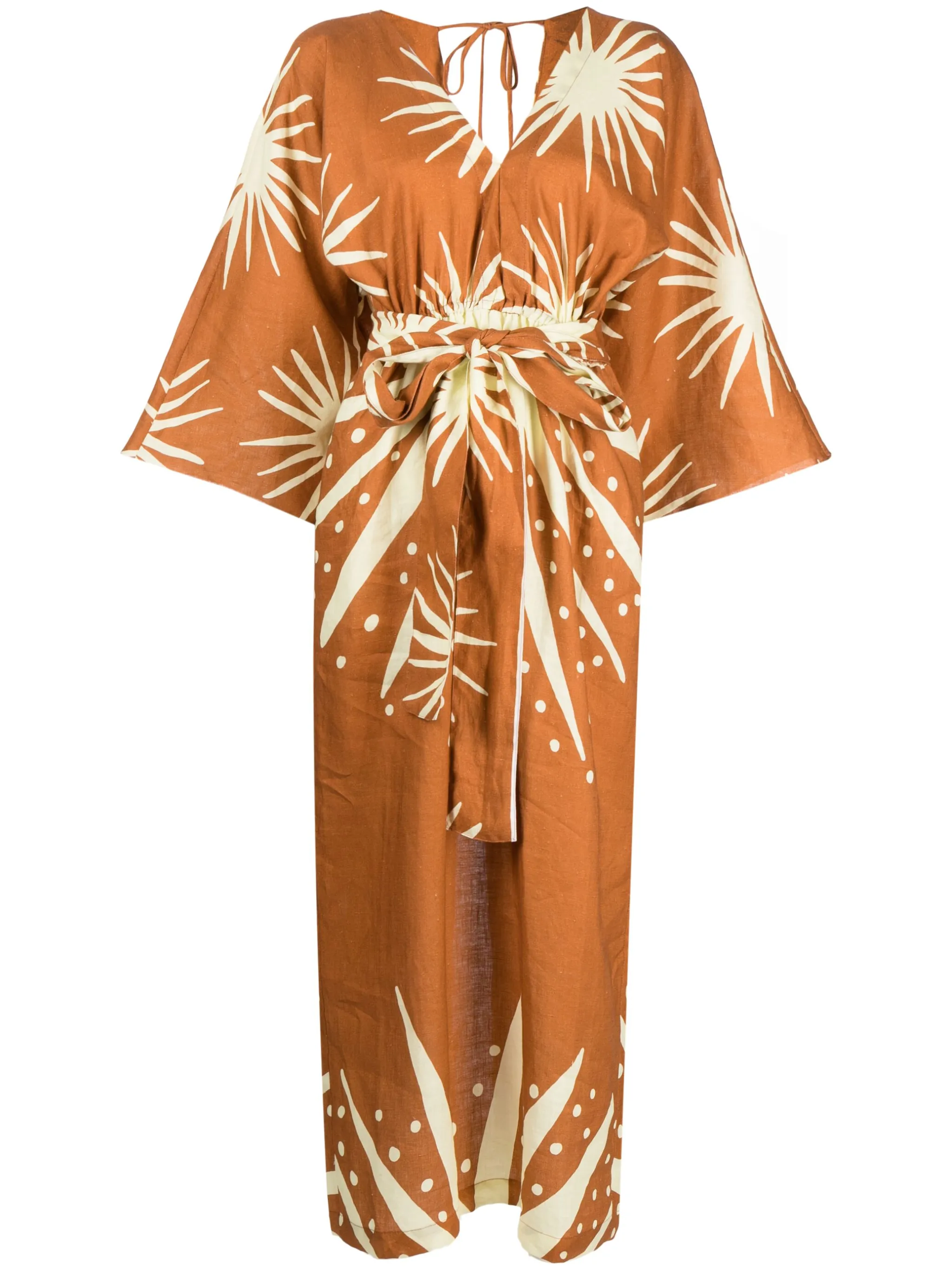 Льняное платье с графичным принтом Cala De La Cruz, коричневый
Льняное платье с графичным принтом Cala De La Cruz, коричневый