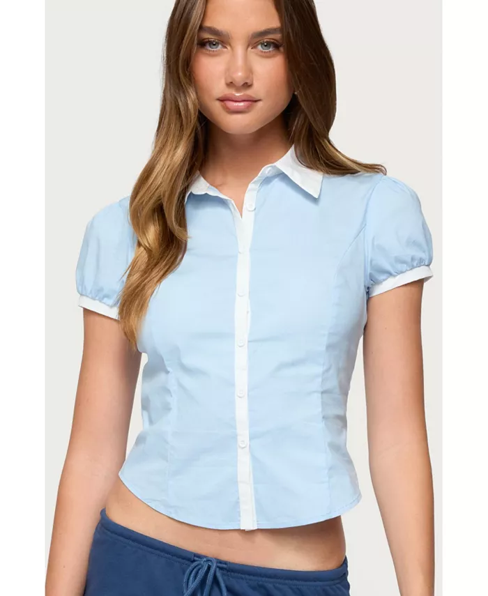 Женская контрастная рубашка Saide на пуговицах Edikted, синий
Женская контрастная рубашка Saide на пуговицах Edikted, синий