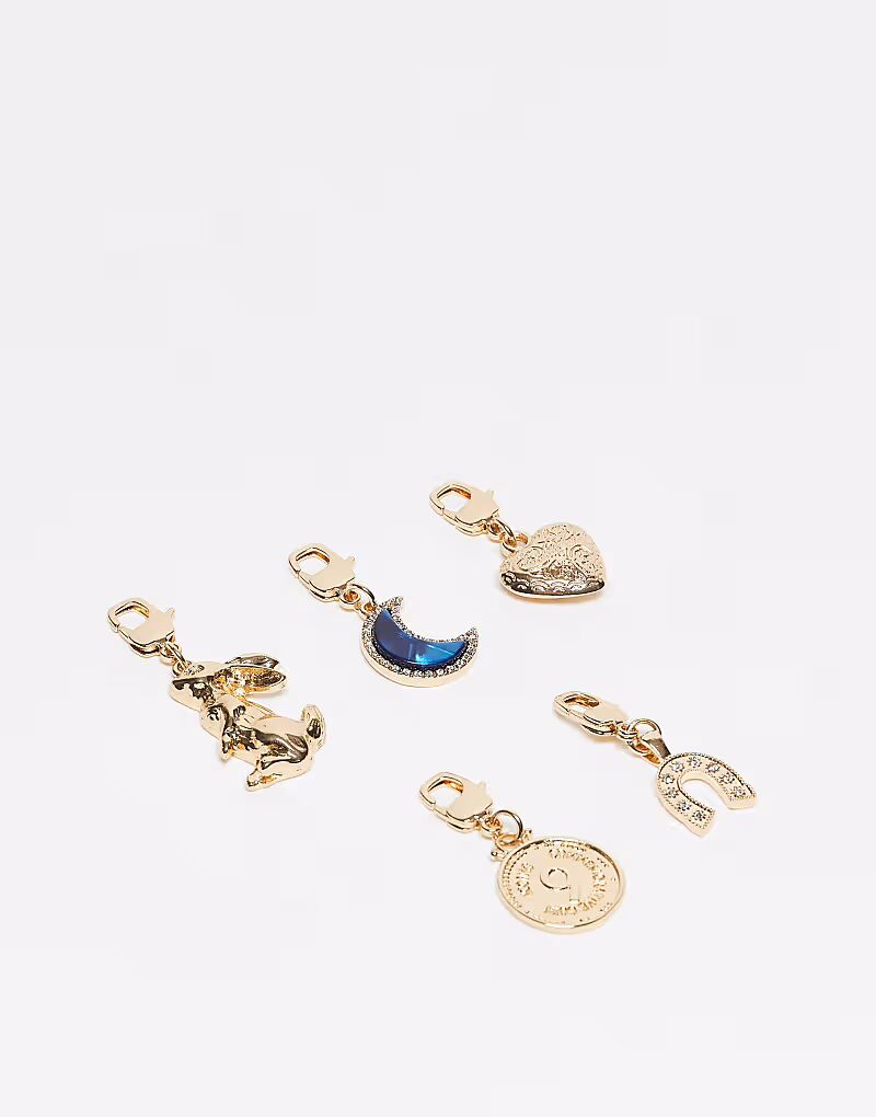 Набор из 5 талисманов на удачу для обуви и аксессуаров в золотистом цвете Asos Design
Набор из 5 талисманов на удачу для обуви и аксессуаров в золотистом цвете Asos Design