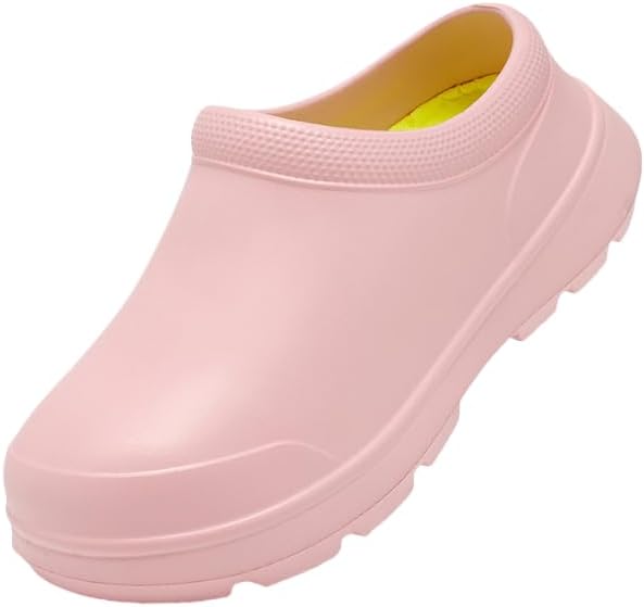 Однотонные водонепроницаемые сабо для повара, легкие с мягкой подошвой, повседневные шлепанцы с закрытым носком из EVA, противоскользящие Hhhchpm, розовый
Однотонные водонепроницаемые сабо для повара, легкие с мягкой подошвой, повседневные шлепанцы с закрытым носком из EVA, противоскользящие Hhhchpm, розовый