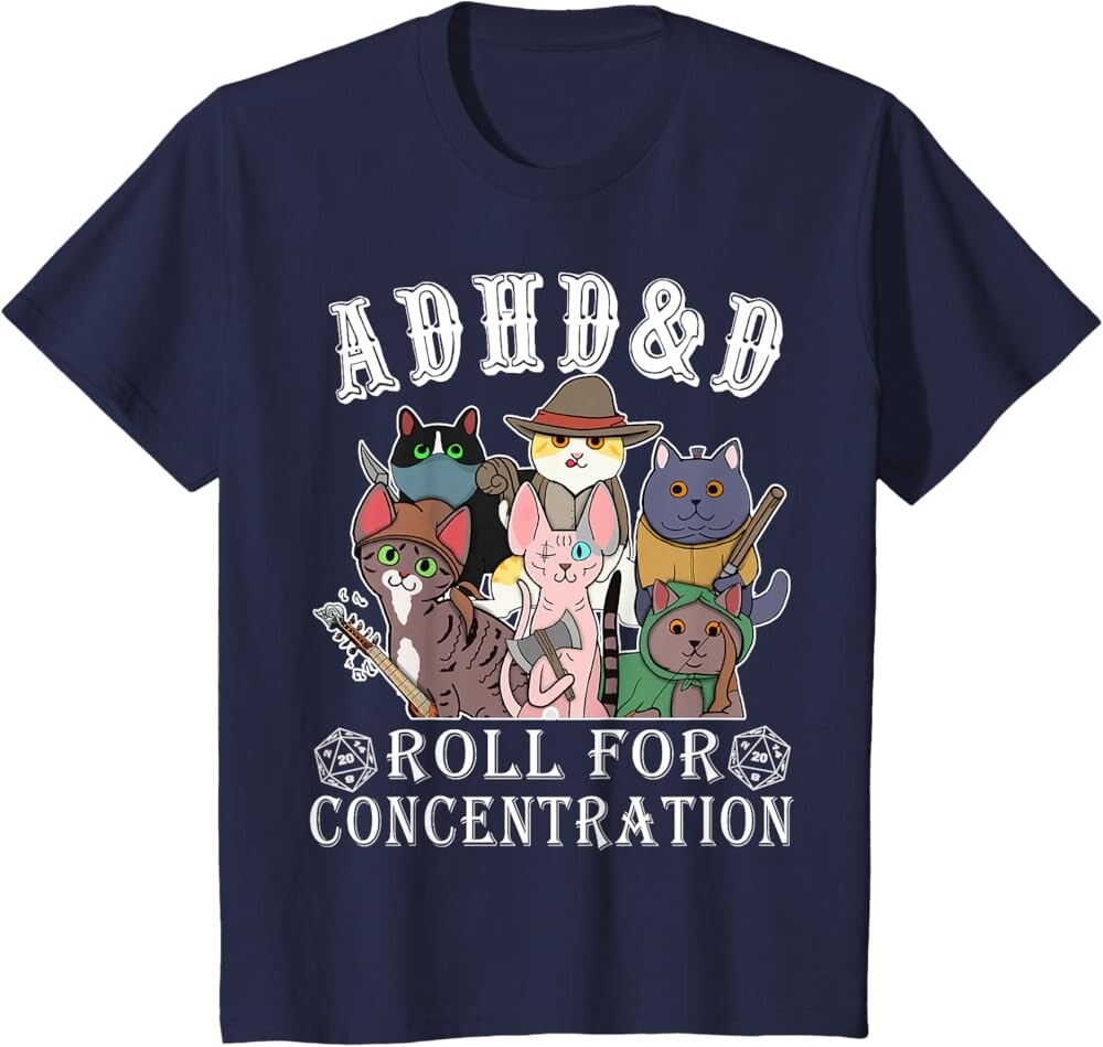 Детская футболка Funny Tees Gamer RPG Apparel Cats RPG Gamer Roll For Concentration D20 Dice Nerdy, темно-синий
Детская футболка Funny Tees Gamer RPG Apparel Cats RPG Gamer Roll For Concentration D20 Dice Nerdy, темно-синий