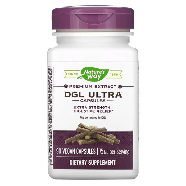 DGL Ultra 75 мг 90 капсул, Nature's Way
DGL Ultra 75 мг 90 капсул, Nature's Way