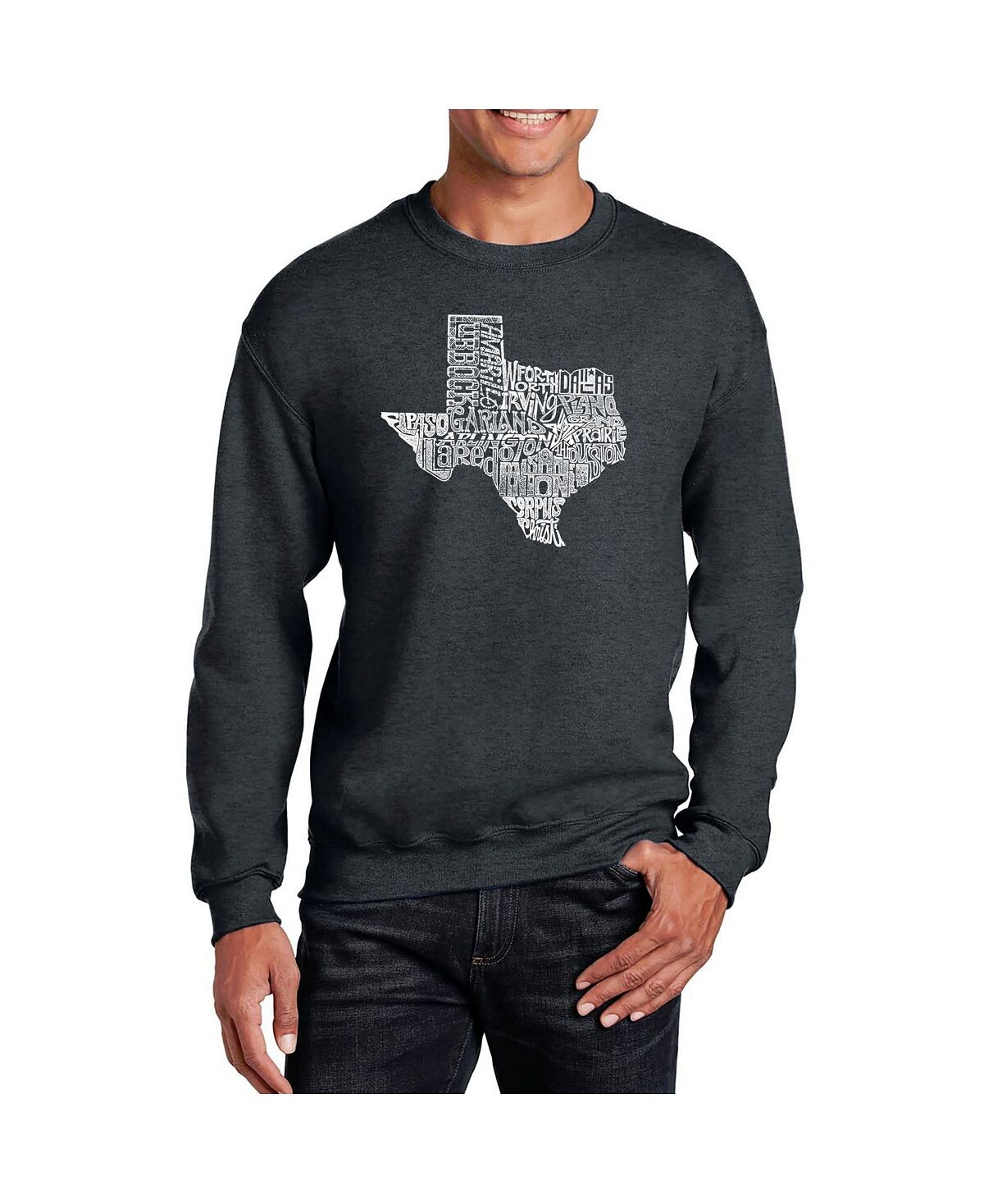 Мужская толстовка с круглым вырезом и надписью word art the great state of texas LA Pop Art, серый
Мужская толстовка с круглым вырезом и надписью word art the great state of texas LA Pop Art, серый