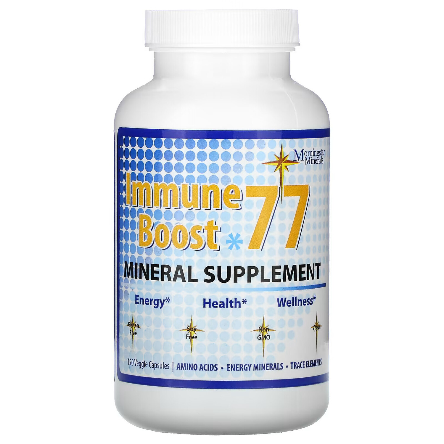 Morningstar Minerals, Immune Boost 77, минеральная добавка, 120 вегетарианских капсул
Morningstar Minerals, Immune Boost 77, минеральная добавка, 120 вегетарианских капсул