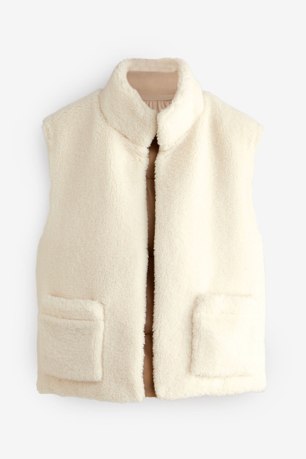 Двусторонний жилет из борга Next, бежевый
Двусторонний жилет из борга Next, бежевый