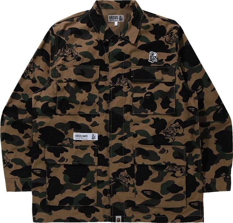 Рубашка BAPE Ursus Military Shirt 'Olive', зеленый
Рубашка BAPE Ursus Military Shirt 'Olive', зеленый