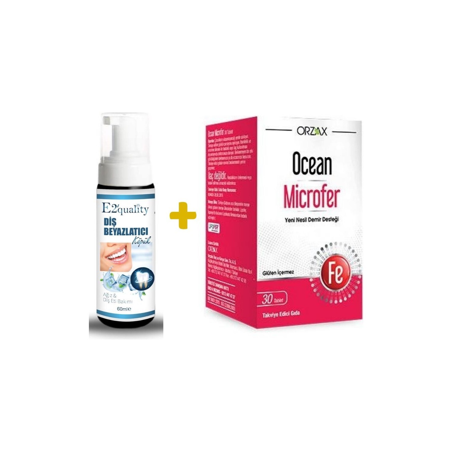 Отбеливающая пена для зубов Orzax E2' Quality + Добавка Orzax Ocean Microfer Supplementary Food, 30 таблеток
Отбеливающая пена для зубов Orzax E2' Quality + Добавка Orzax Ocean Microfer Supplementary Food, 30 таблеток