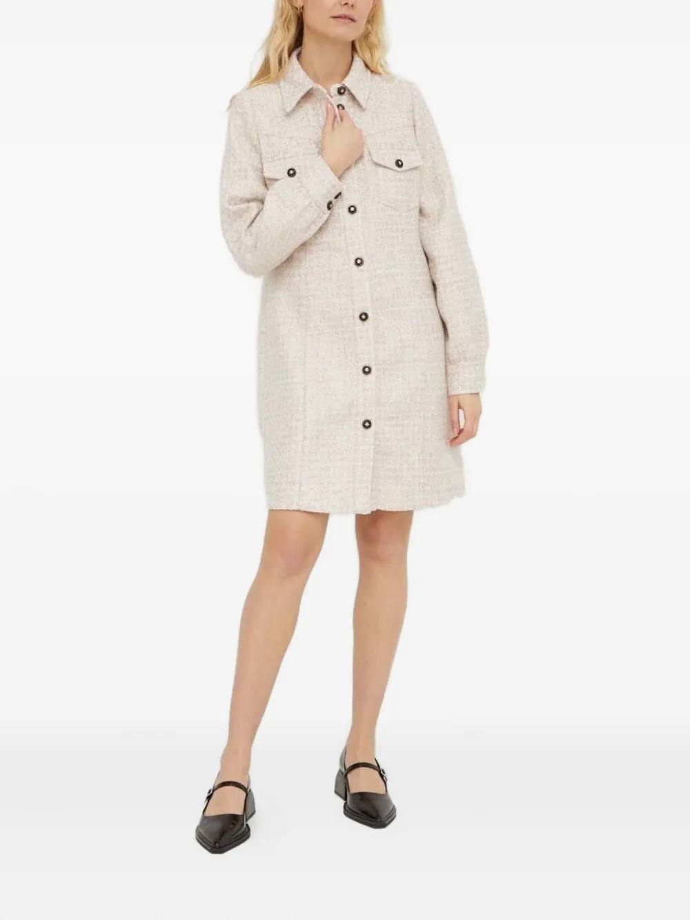 Твидовое платье-рубашка мини Bruuns Bazaar, нейтральный
Твидовое платье-рубашка мини Bruuns Bazaar, нейтральный