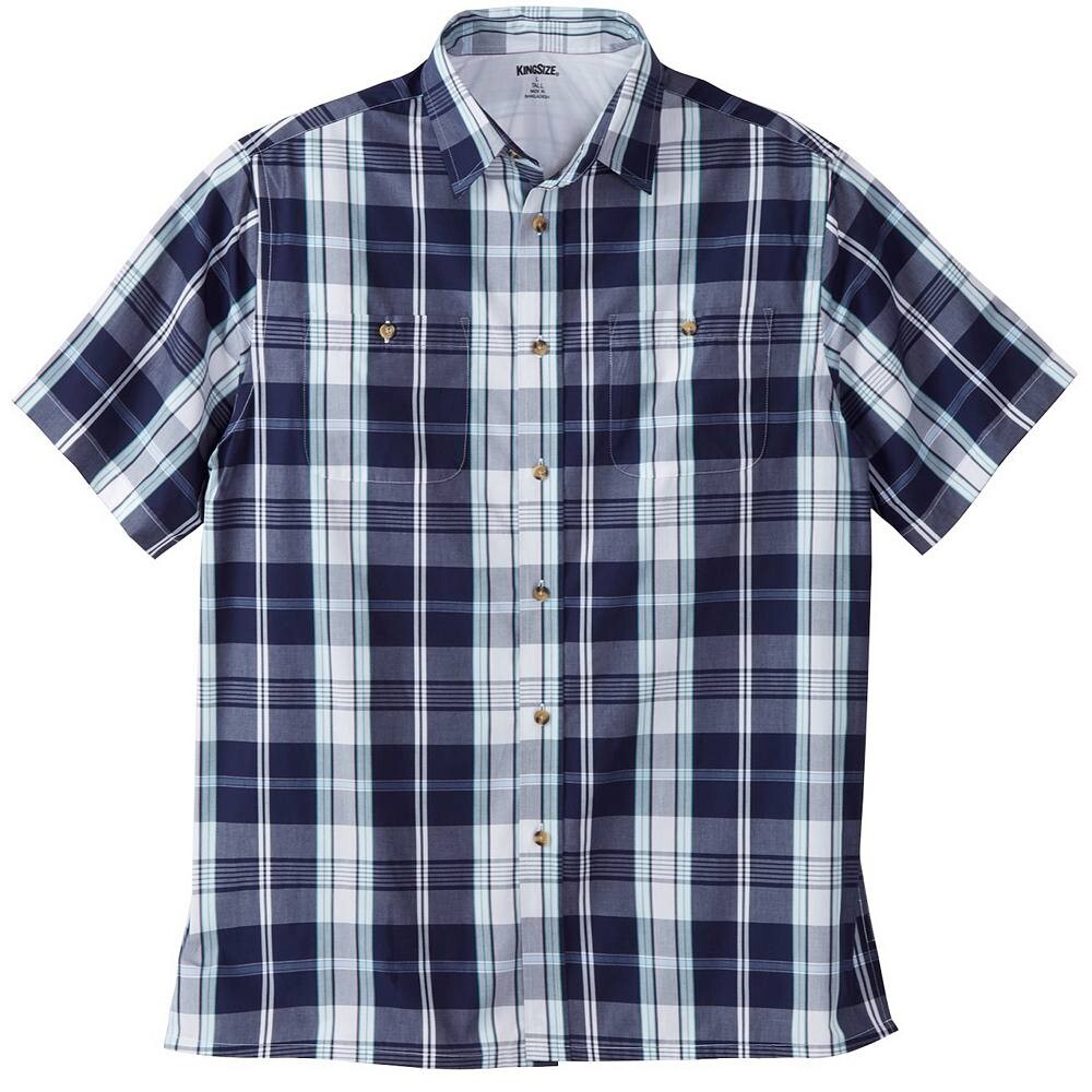 Мужская спортивная рубашка в клетку с короткими рукавами и короткими рукавами Kingразмера Big & Tall KingSize, цвет New Navy Plaid
Мужская спортивная рубашка в клетку с короткими рукавами и короткими рукавами Kingразмера Big & Tall KingSize, цвет New Navy Plaid