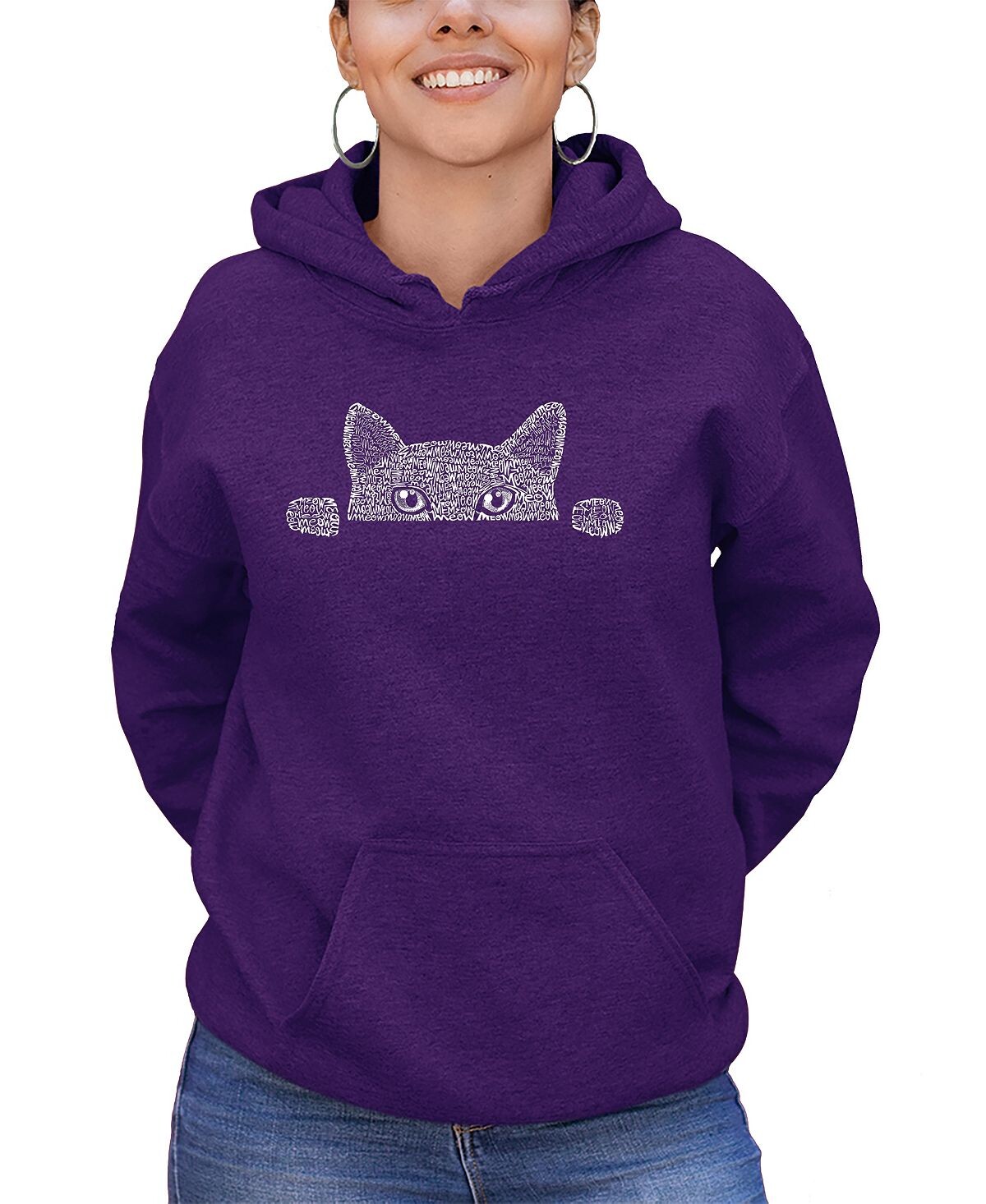Женская толстовка с капюшоном и надписью word art peeking cat LA Pop Art, фиолетовый
Женская толстовка с капюшоном и надписью word art peeking cat LA Pop Art, фиолетовый