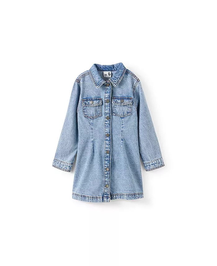 Платье-рубашка из джинсовой ткани с длинными рукавами для маленьких девочек Sasha COTTON ON, синий
Платье-рубашка из джинсовой ткани с длинными рукавами для маленьких девочек Sasha COTTON ON, синий