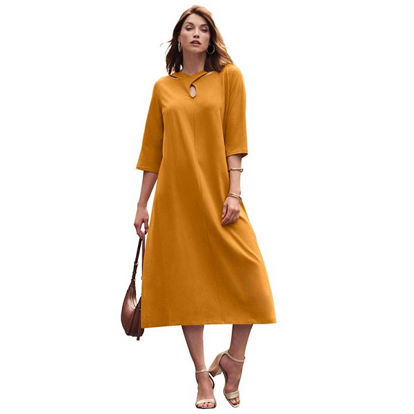 Женское платье-футболка с вырезом-замочной скважиной plus size Jessica London, Rich Gold
Женское платье-футболка с вырезом-замочной скважиной plus size Jessica London, Rich Gold