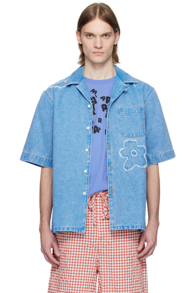 Синяя джинсовая рубашка в стиле боулинг Marni
Синяя джинсовая рубашка в стиле боулинг Marni