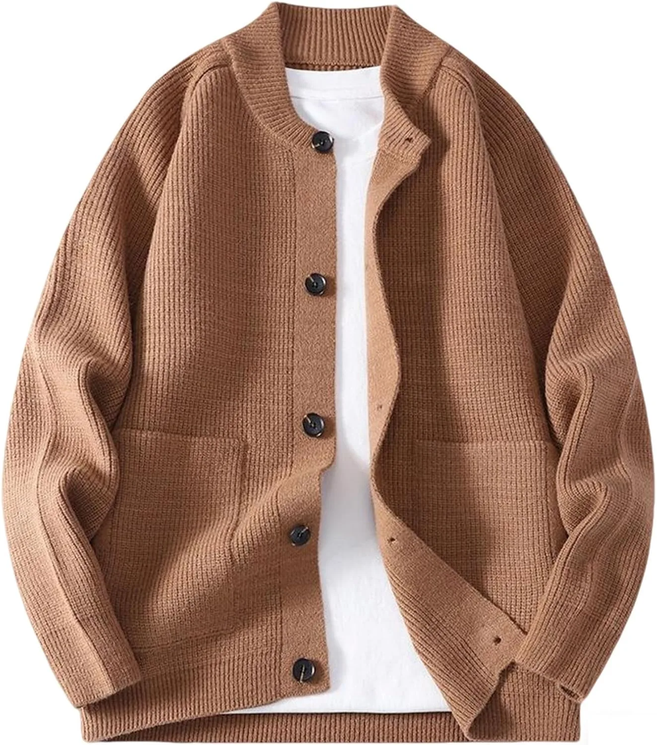 Мужской кардиган с V-образным вырезом, вязаный, с карманами QUNPIU
Мужской кардиган с V-образным вырезом, вязаный, с карманами QUNPIU