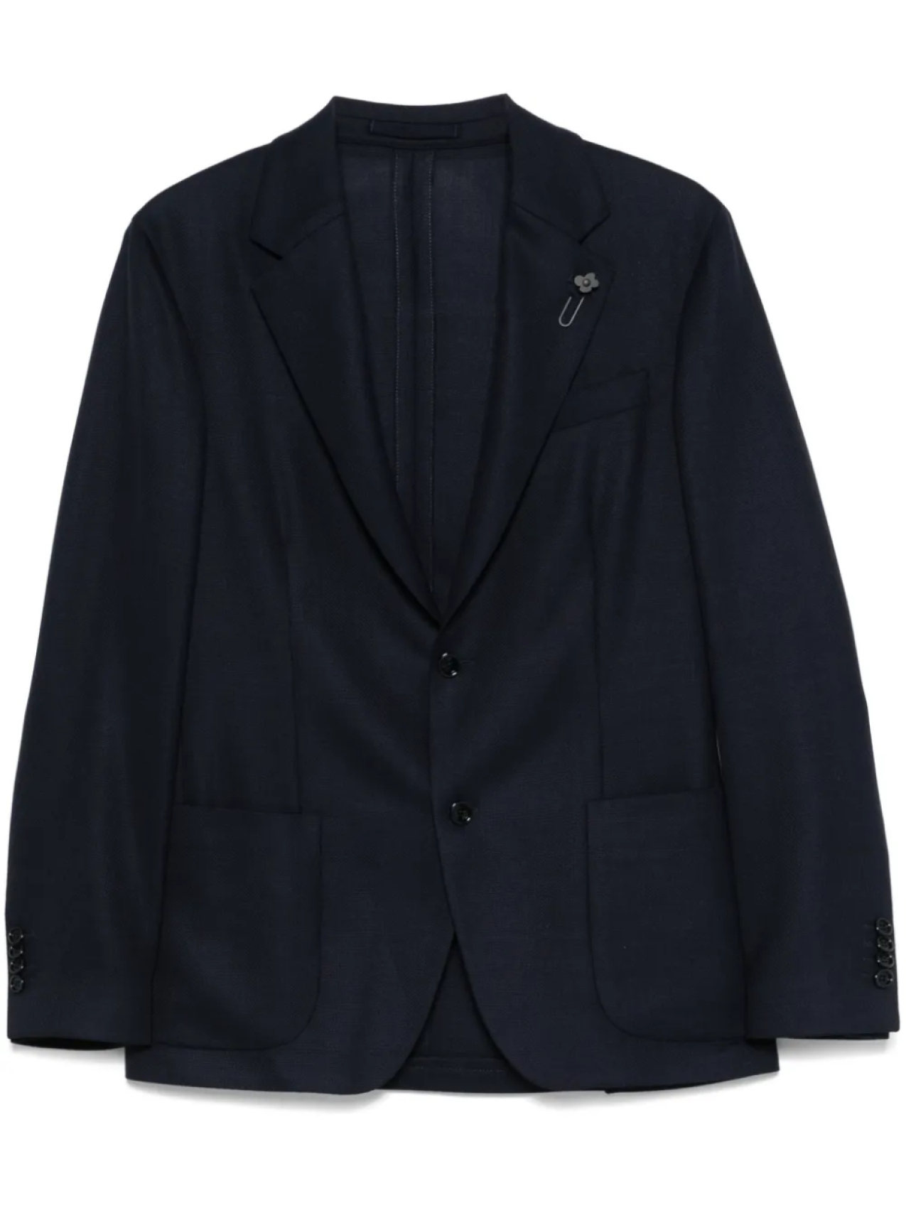 Блейзер с брошью Lardini, синий 
Блейзер с брошью Lardini, синий