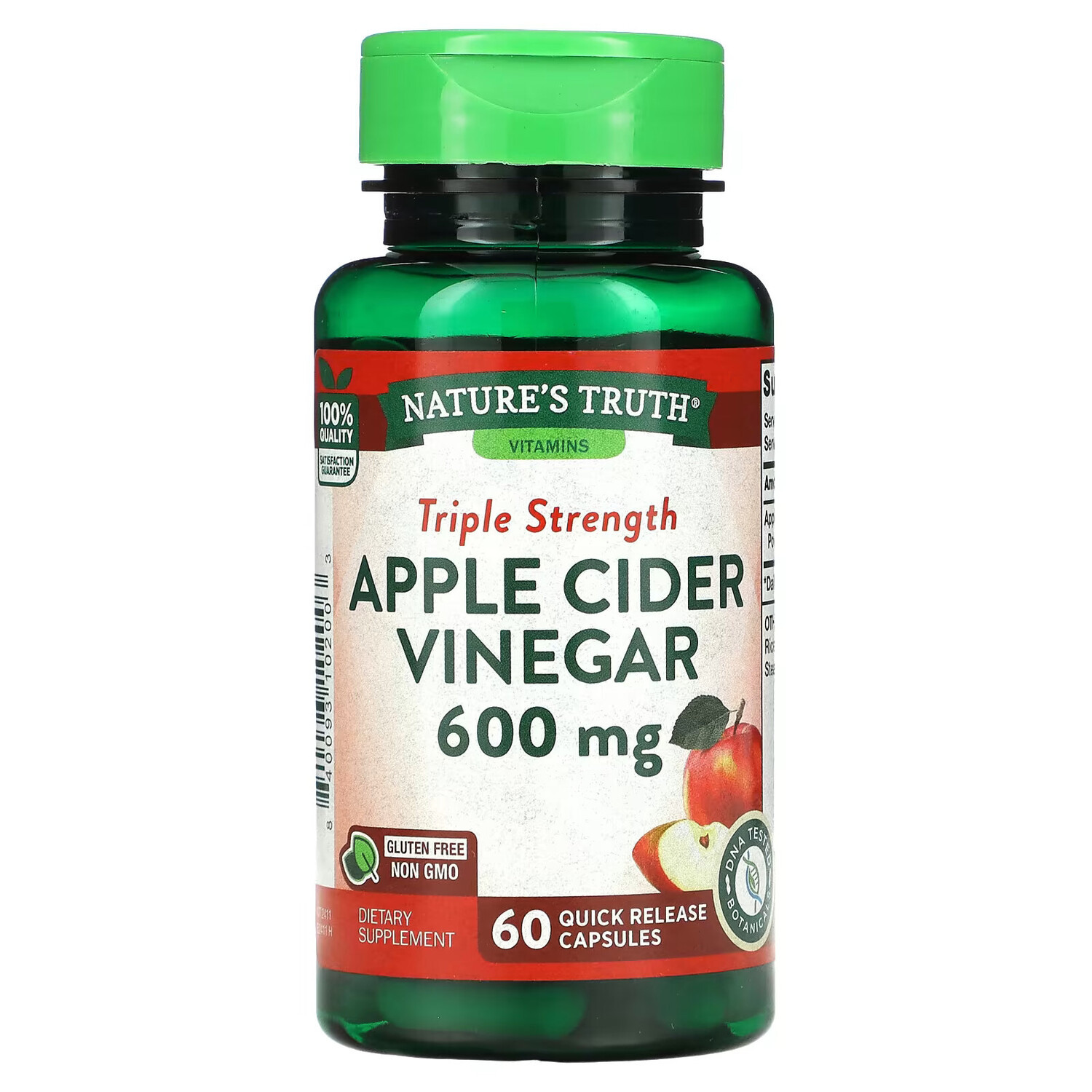 Nature's Truth, Triple Strength, яблочный уксус, 600 мг, 60 капсул быстрого действия
Nature's Truth, Triple Strength, яблочный уксус, 600 мг, 60 капсул быстрого действия