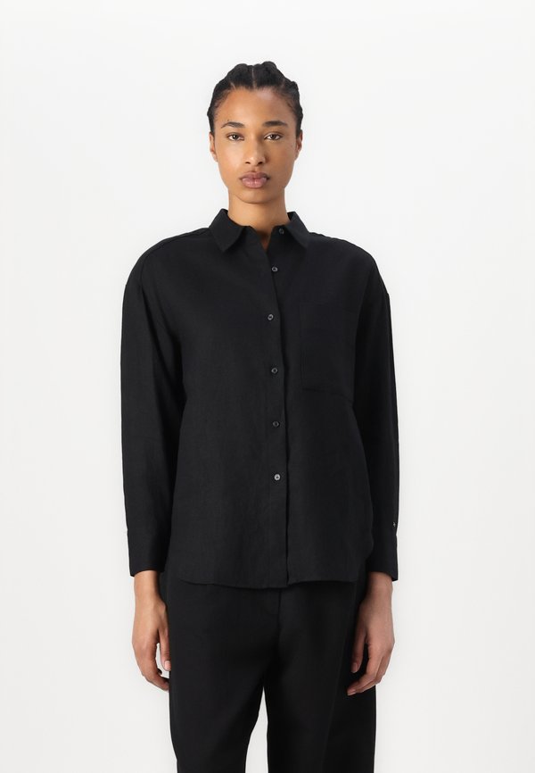 Простая рубашка на пуговицах Tommy Hilfiger, черный 
Простая рубашка на пуговицах Tommy Hilfiger, черный