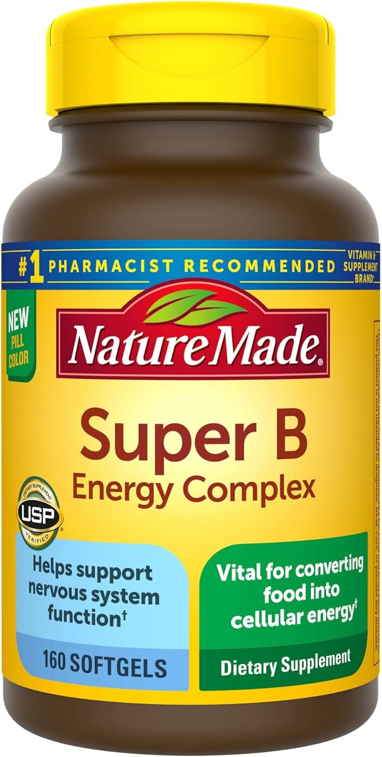 Витамины группы B Nature Made Super B Energy Complex, 160 мягких капсул
Витамины группы B Nature Made Super B Energy Complex, 160 мягких капсул