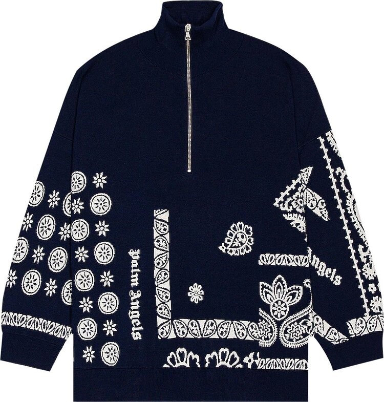 Пуловер Palm Angels Jacquard Bandana Half Zip Pullover 'Blue/White', синий
Пуловер Palm Angels Jacquard Bandana Half Zip Pullover 'Blue/White', синий