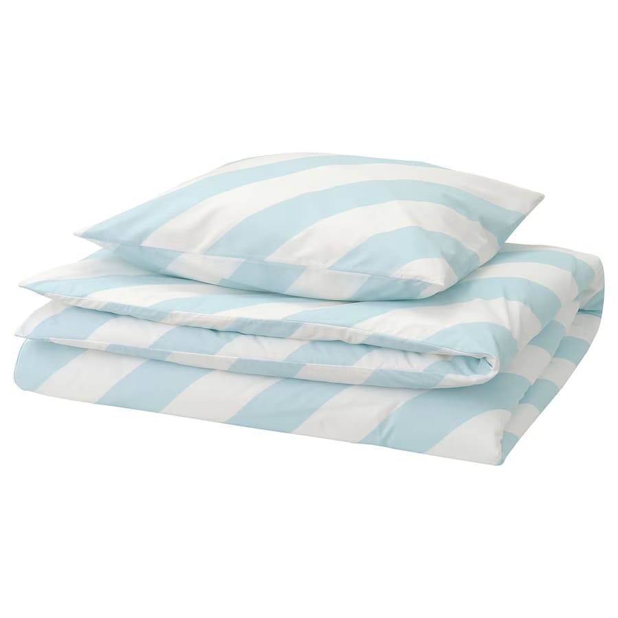 Комплект постельного белья Ikea Slojsilja Stripe, 2 предмета, 150x200/50x60 см, светло-голубой/белый
Комплект постельного белья Ikea Slojsilja Stripe, 2 предмета, 150x200/50x60 см, светло-голубой/белый
