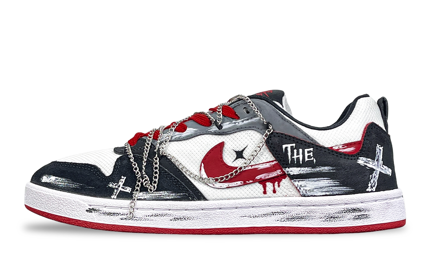 Nike Низкие противоскользящие кроссовки для скейтбординга SB Alleyoop Coverage, мужские, черные, белые, красные 
Nike Низкие противоскользящие кроссовки для скейтбординга SB Alleyoop Coverage, мужские, черные, белые, красные