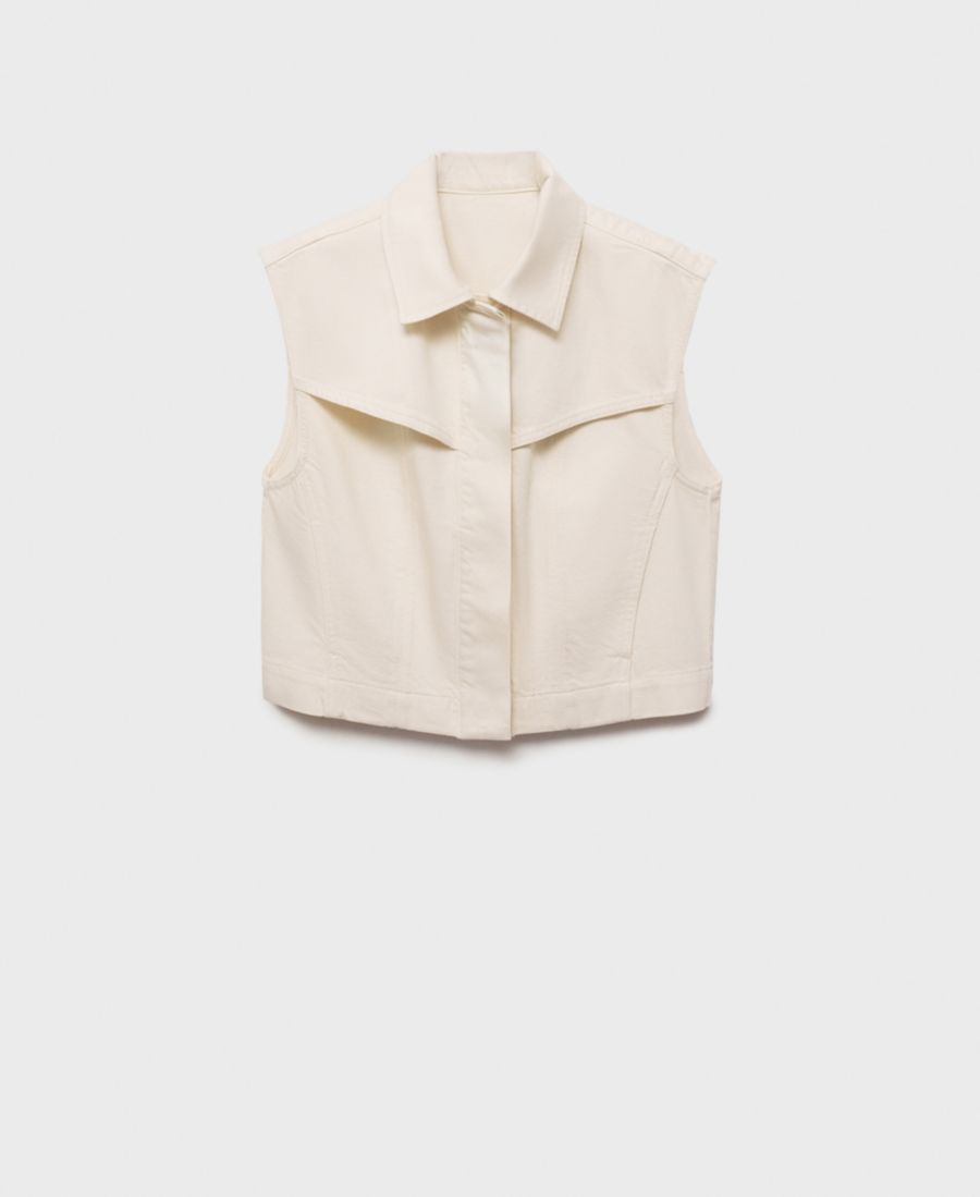 Женский жилет с эффектом джинсовой ткани MANGO, Ecru
Женский жилет с эффектом джинсовой ткани MANGO, Ecru